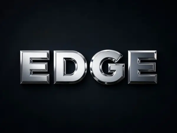 Contoh lettering 3D Bevel Krom
