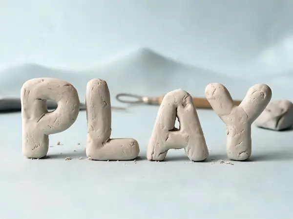 Ejemplo de lettering Arcilla 3D