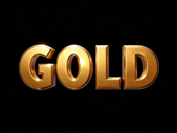 3D Gold Luxury lettering example