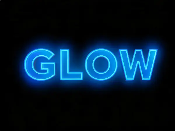 mẫu chữ nghệ thuật 3D dạ quang neon