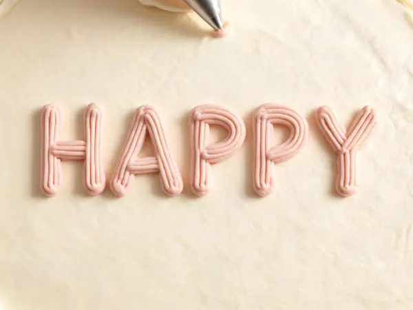3D Piped Frosting — HAPPY