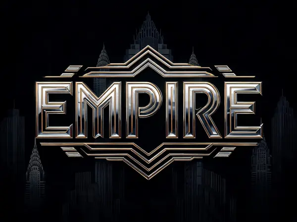 Art Deco Chrome lettering example