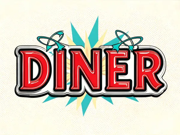Atomic Diner lettering example