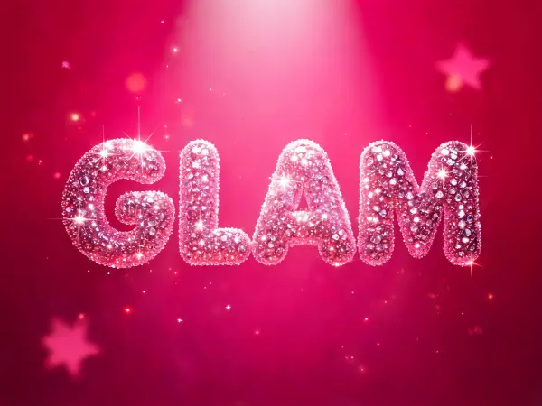 Barbie Glitter lettering example