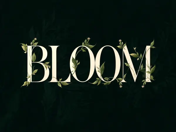 Exemple de lettrage Serif botanique