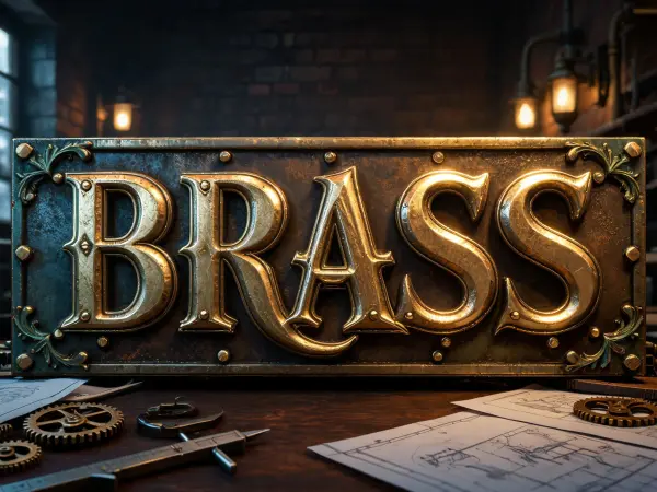 Brass Engraved lettering example