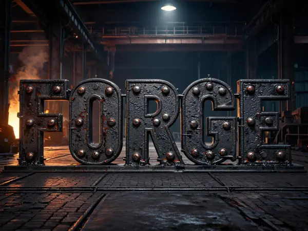 Cast Iron Foundry lettering example