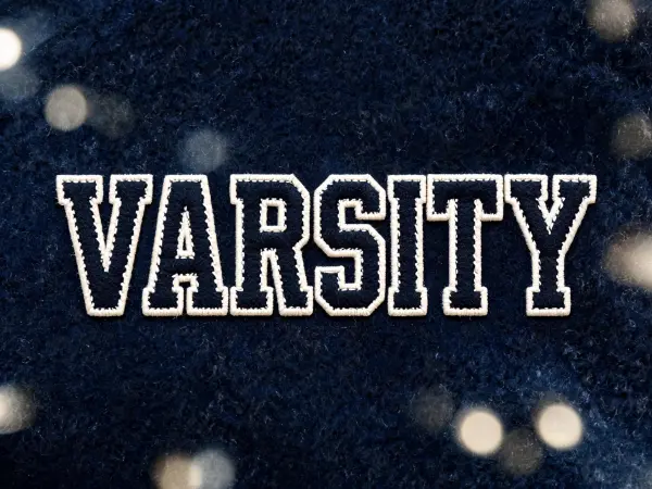 College Varsity Letters lettering example