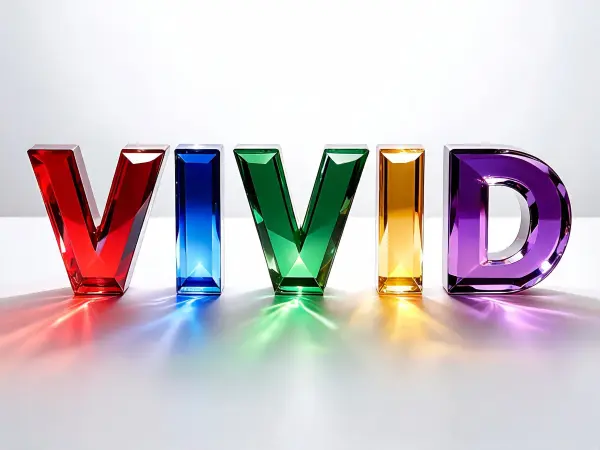 Colored Glass lettering example