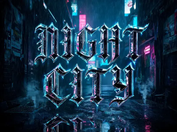 Cyber Gothic lettering example