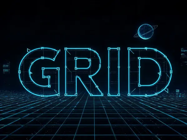 Cyber Wireframe lettering example