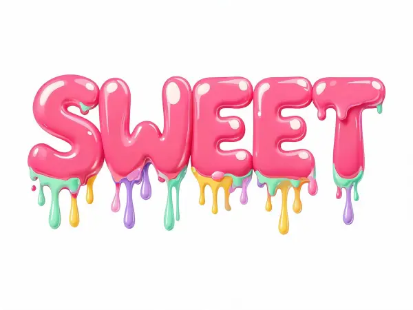 mẫu chữ nghệ thuật Drip Candy