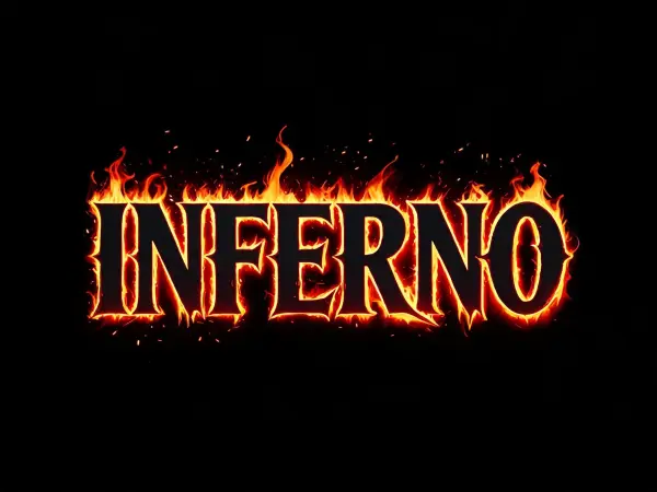 Fire Outline lettering example