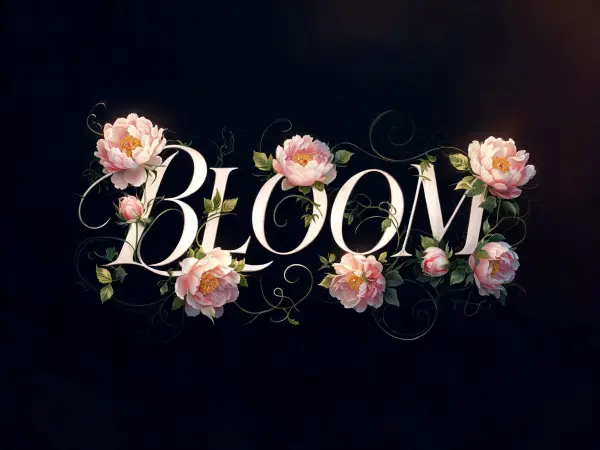 Contoh lettering Skrip Floral
