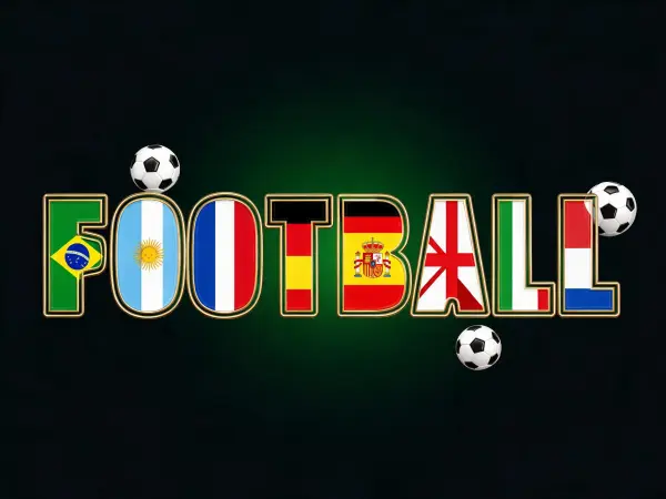Exemple de lettrage Lettres drapeau de football