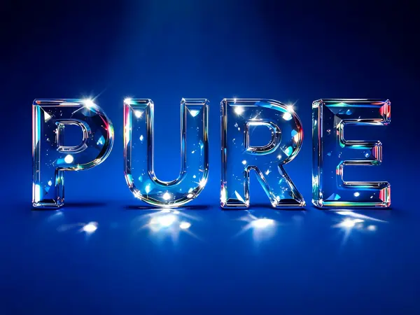 Glass Clear lettering example