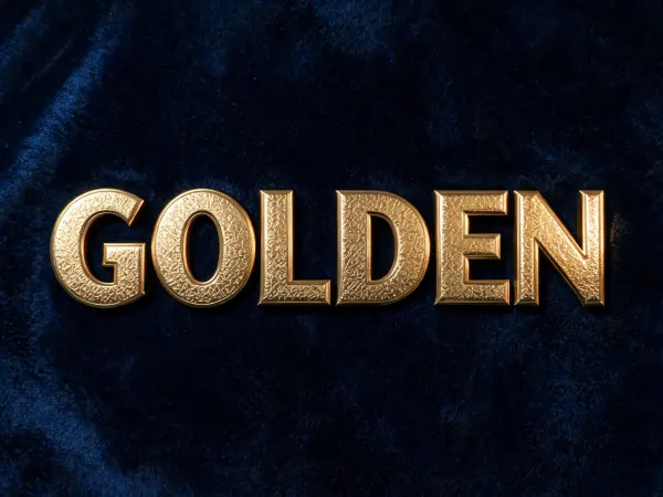 Gold Foil 3D lettering example