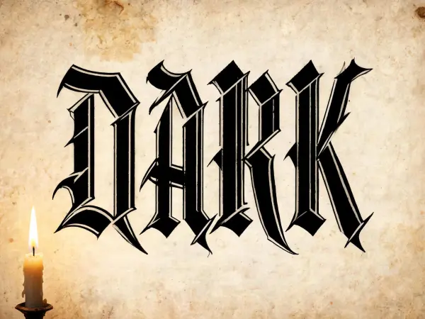 Gothic Blackletter lettering example