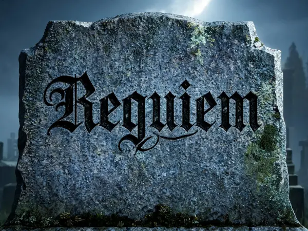 Gothic Tombstone lettering example