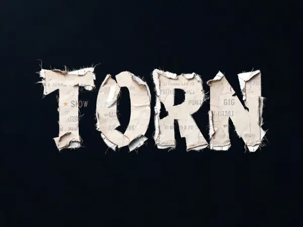 Grunge Torn lettering example