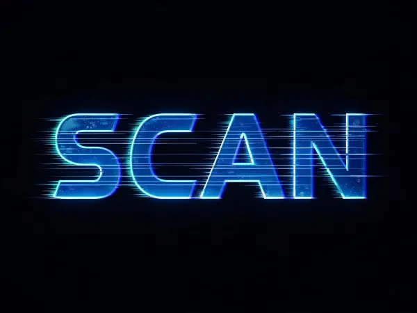 mẫu chữ nghệ thuật Quét hologram