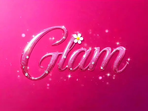 Hot Pink Glam lettering example