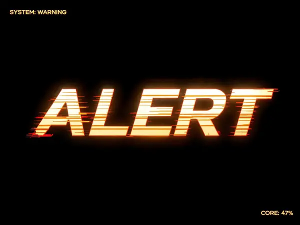 HUD Amber Alert lettering example
