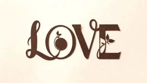 Laser Script Filigree lettering example