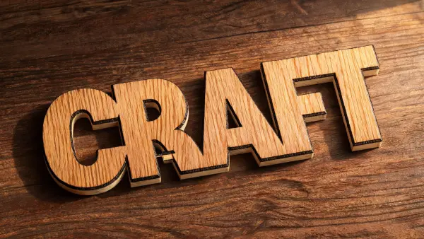 Laser Wood Grain lettering example