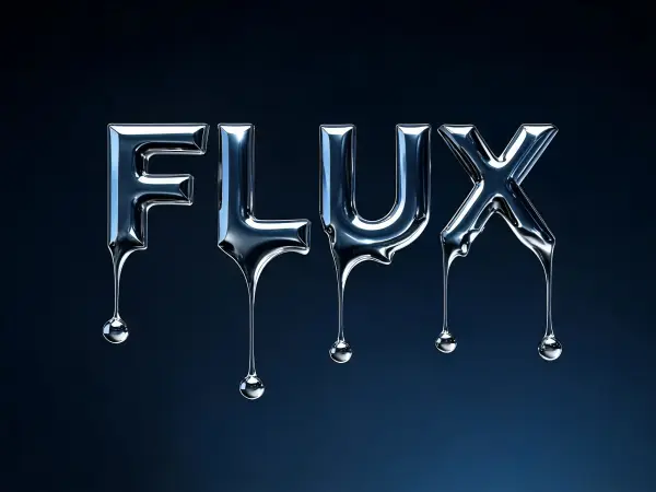 Melting Chrome Liquid lettering example