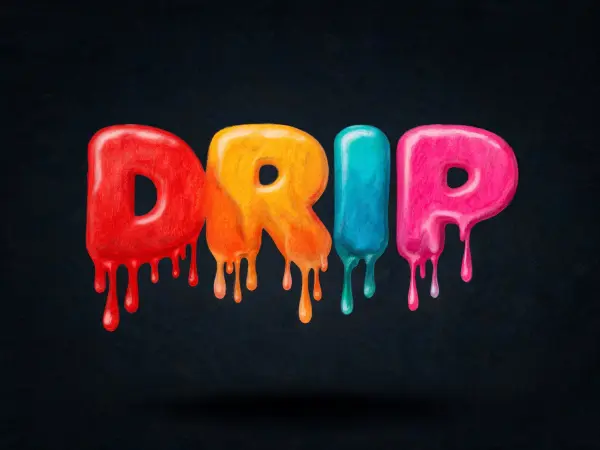 Melting Colorful Wax lettering example