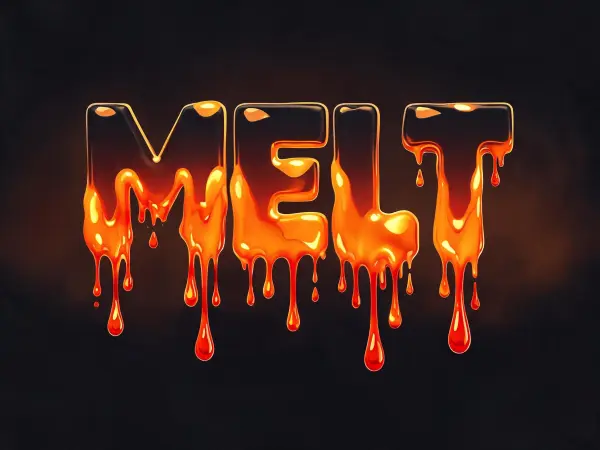 Contoh lettering Huruf Pajangan Lilin Meleleh
