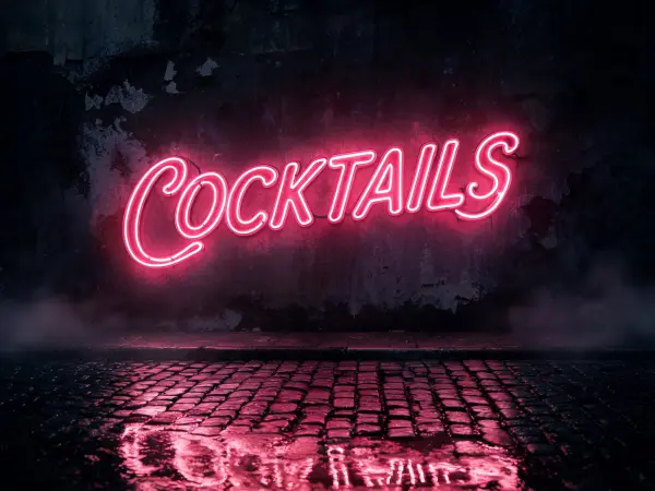 Contoh lettering Huruf Sambung Neon Amerika