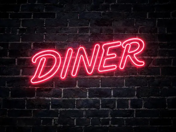 Neon Retro Script lettering example