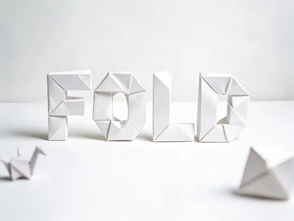 mẫu chữ nghệ thuật Nếp gấp origami