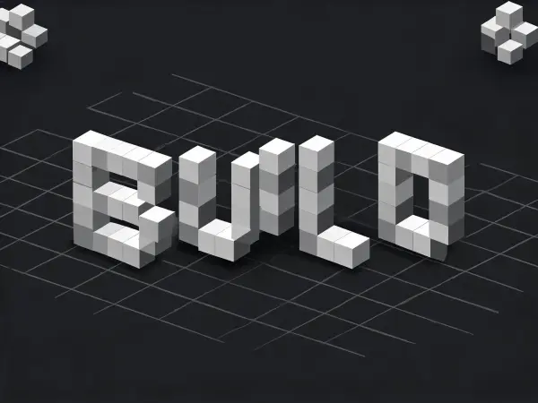 Exemple de lettrage Pixel isométrique