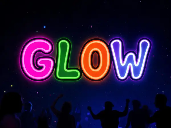 Psychedelic Blacklight lettering example