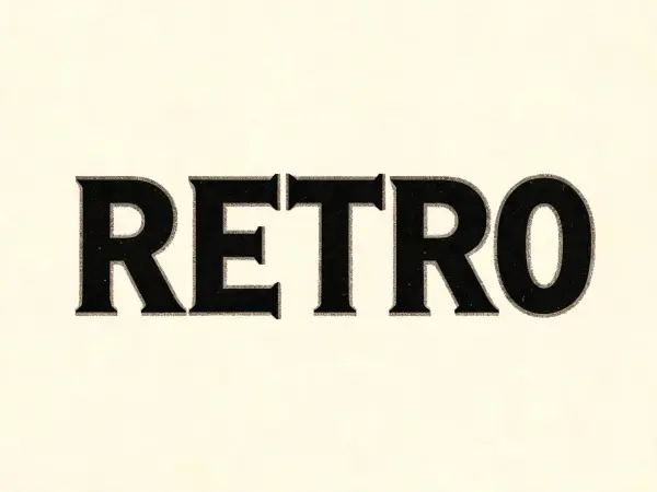 Contoh lettering Serif Balok Retro