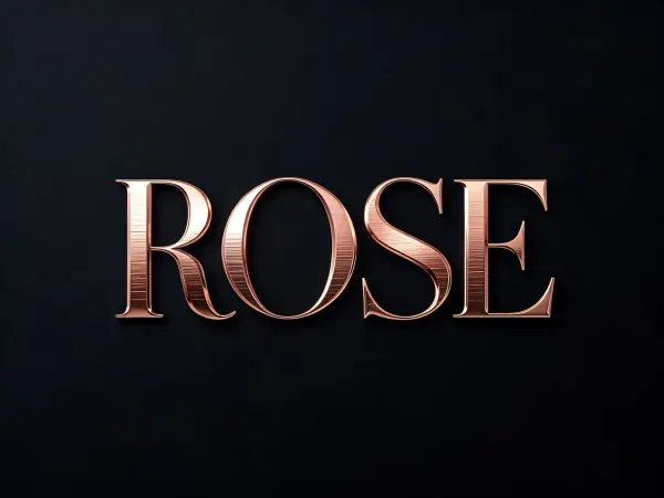 Exemple de lettrage Feuille d’or rose