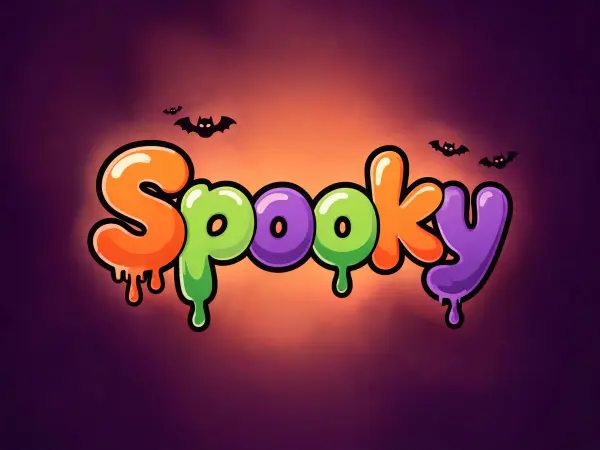 Spooky Cartoon lettering example