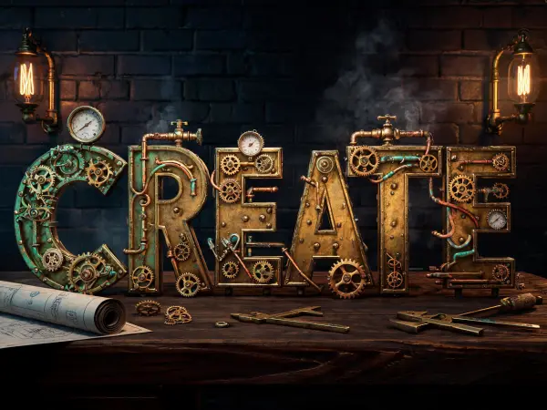 Steampunk Gear Letter — CREATE