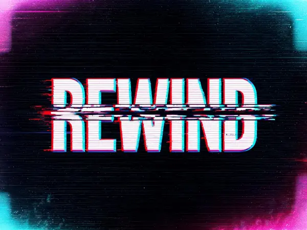 Synthwave VHS Glitch lettering example