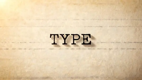 Typewriter lettering example