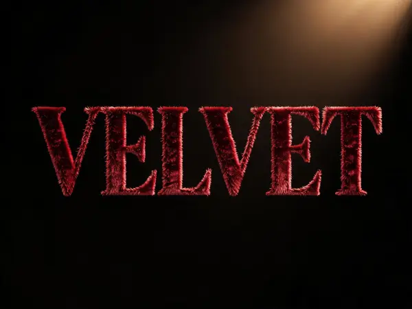 Velvet Texture lettering example