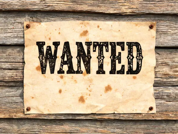 Wanted Poster lettering example