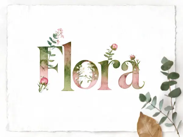 Watercolor Botanical lettering example