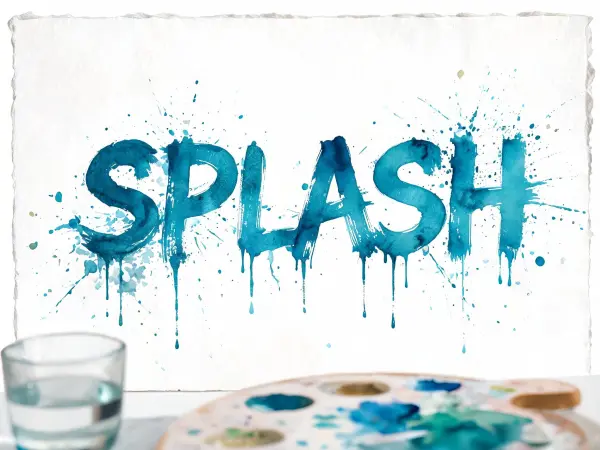 Watercolor Splatter lettering example
