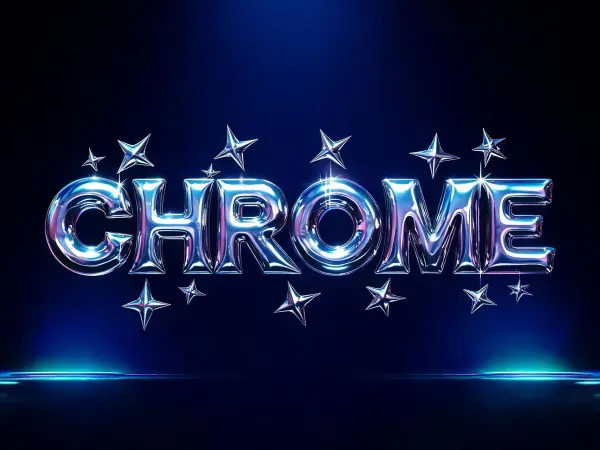 Пример леттеринга: Y2K Chrome Symbol