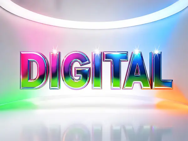 Y2K Digital lettering example
