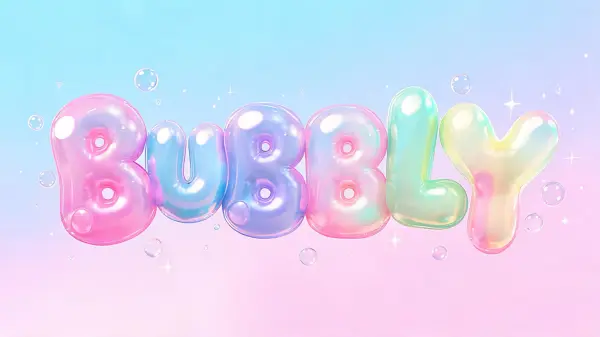 Bubble lettering example